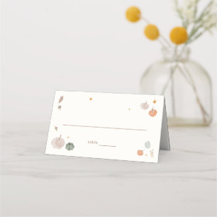 Whimsical Fall Little Pumpkin Baby Shower Place Card