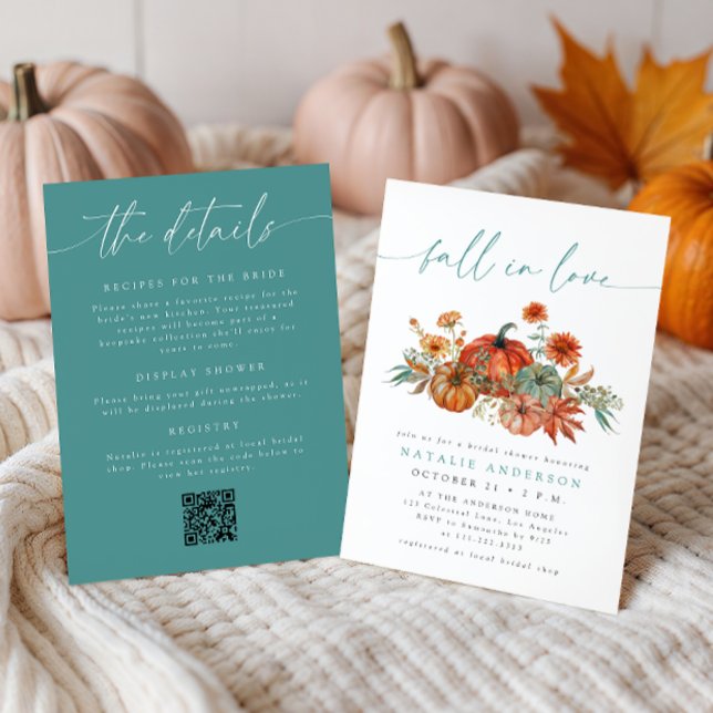 Whimsical Fall Pumpkin All in One Bridal Shower Invitation (Creator Uploaded)