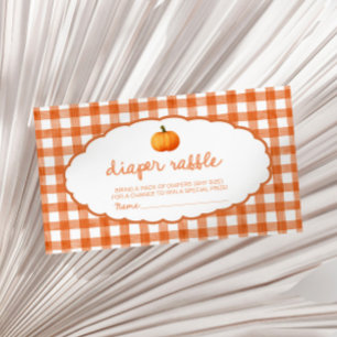Whimsical Fall Pumpkin Baby Shower Diaper Raffle  Enclosure Card