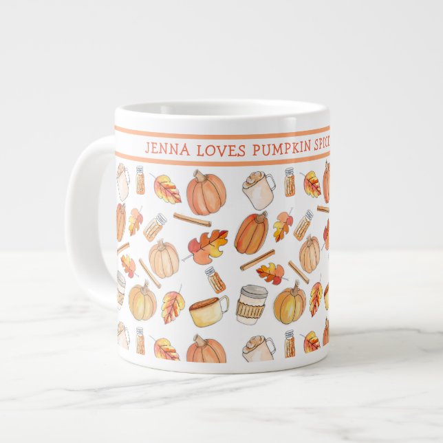 Whimsical Fall Pumpkin Spice Mug  (Front Left)