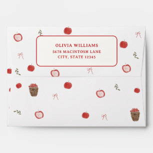 Whimsical Fall Red Apple of Our Eye Baby Shower  Envelope