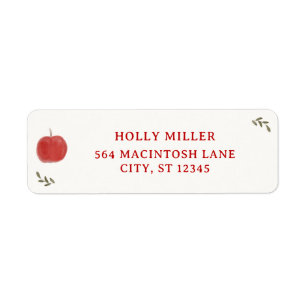 Whimsical Fall Red Apple of Our Eye Baby Shower Return Address Label