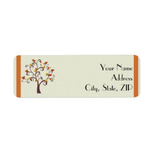 Whimsical Fall Tree Return Address Label
