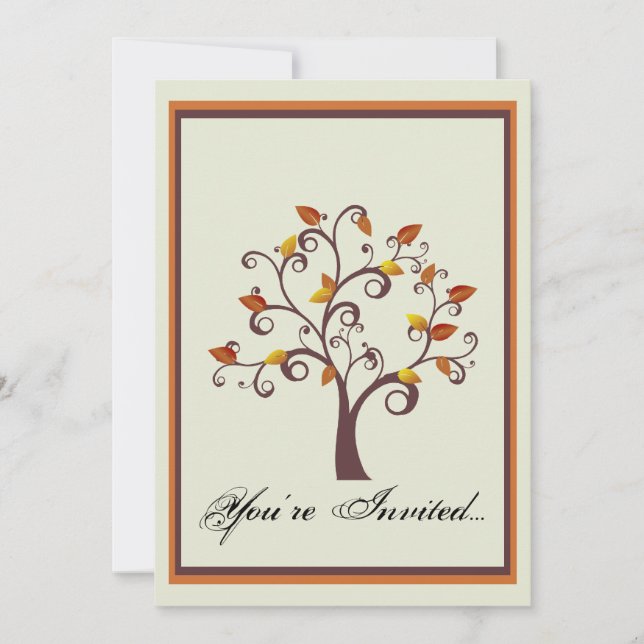 Whimsical Fall Tree Wedding Invitation (Front)