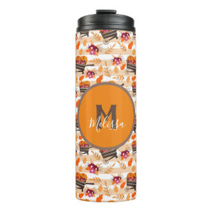 Whimsical Fall Wheelbarrows Pattern Thermal Tumbler