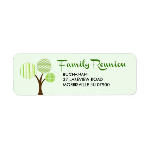 Whimsical Family Tree Family Reunion Return Address Label