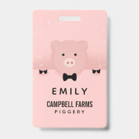 Whimsical & Fancy Pink Pig Cute Farm Animal