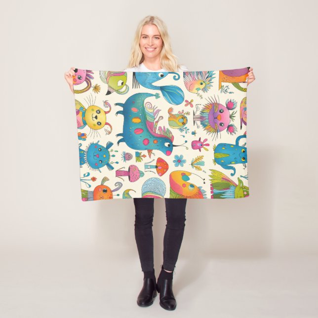 Whimsical Fantastic Creatures  Fleece Blanket (In Situ)