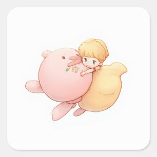 Whimsical Fantasy Art Square Sticker