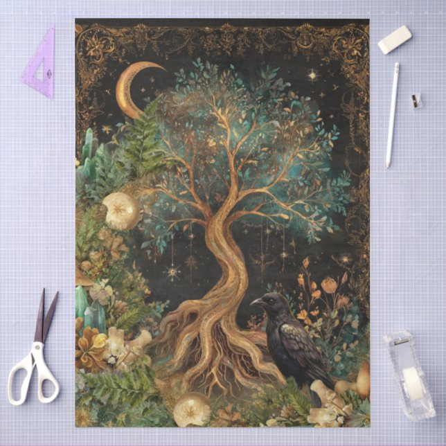 Whimsical Fantasy Celestial Art Collage Decoupage Tissue Paper (Craft)