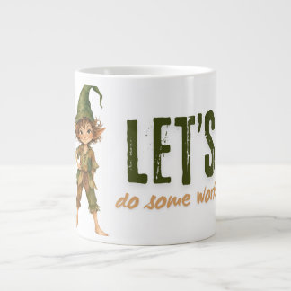 Whimsical Fantasy Character Inspirational Quote Large Coffee Mug