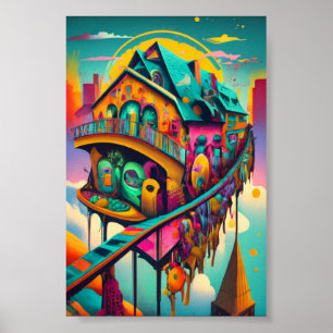 Whimsical Fantasy Colourful Poster Wall Art