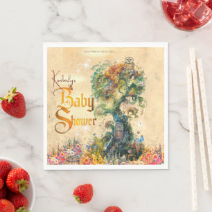 Whimsical Fantasy Garden Baby shower Invitation Napkin