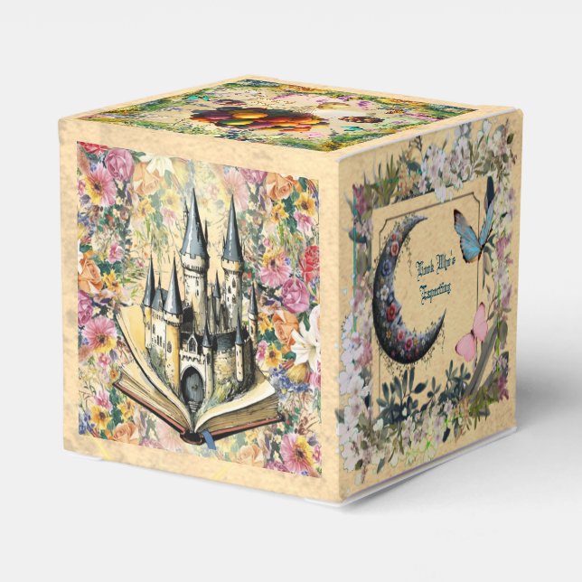 Whimsical Fantasy Garden Baby showerTable Confetti Favour Box (Back Side)