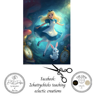 Whimsical Fantasy Girl Falling Through Time Tissue Paper