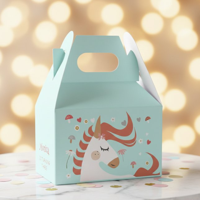 Whimsical fantasy unicorn kids birthday favour box (Creator Uploaded)