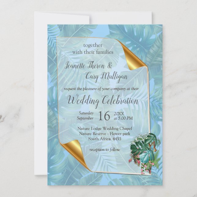 Whimsical Fantasy World with a Tropical Flavour Invitation (Front)