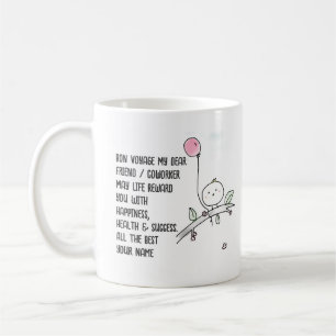 Whimsical Farewell Coworker Lineart Handwritten Coffee Mug