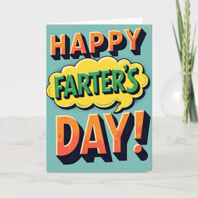 Whimsical Fathers Day Poster Card (Front)
