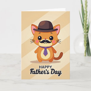 Whimsical Feline Fathers Day Card