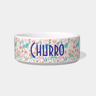 Whimsical Feline Garden Cat Bowl