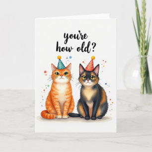 Whimsical Felines Birthday Card