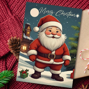 Whimsical Festive Christmas Santa Holiday Card