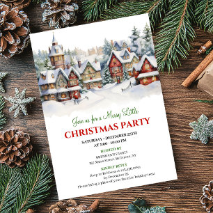 Whimsical festive city Christmas scene celebration Invitation