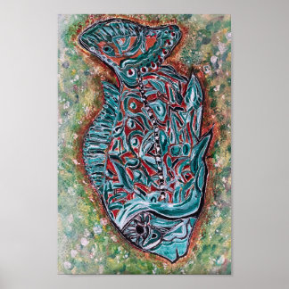 Whimsical Fish with White Detail Poster