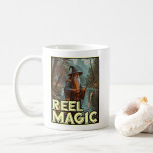 Whimsical Fishing Wizard Coffee Mug