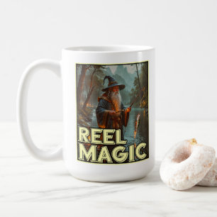 Whimsical Fishing Wizard Coffee Mug