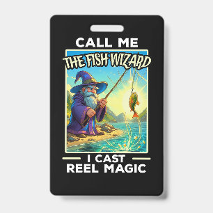 Whimsical Fishing Wizard ID Badge