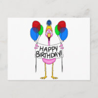 Whimsical Flamingo Happy Birthday Balloons