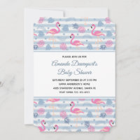 Whimsical Flamingo & Pineapple Pattern Baby Shower