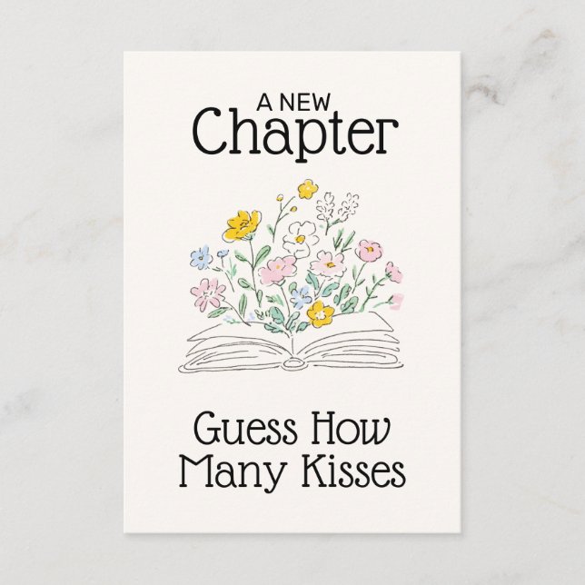 Whimsical Floral A New Chapter Bridal Shower  Enclosure Card (Front)