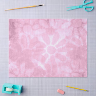 Whimsical Floral Abstract Pastel Pink Decoupage Tissue Paper