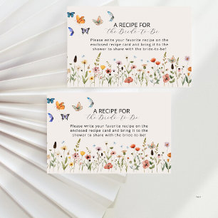 Whimsical Floral Boho Recipe for the Bride-to-Be  Enclosure Card