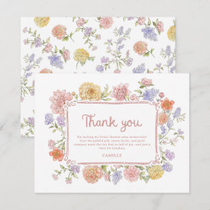 Whimsical Floral Bridal Shower  Thank You Card