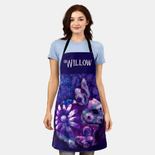 Whimsical Floral Bunny Rabbit Personalised Apron