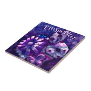 Whimsical Floral Bunny Rabbit Personalised Ceramic Tile