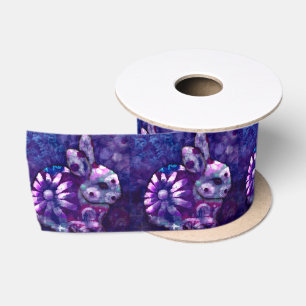 Whimsical Floral Bunny Rabbit Personalised Satin Ribbon
