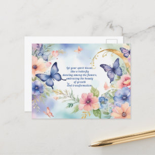 Whimsical Floral Butterfly Art Timeless Beauty  Postcard