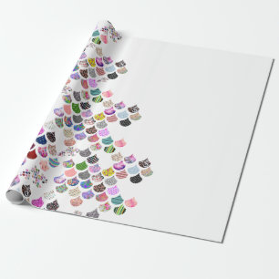 Whimsical Floral Chevron Scalloped Pattern Wrapping Paper