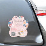 Whimsical floral cute pastel pet sitter dog walker car magnet<br><div class="desc">This delightful pet sitter and dog walker sticker is designed to make a charming and professional impression. Featuring a whimsical illustration of adorable pets surrounded by a vibrant floral design, the sticker is perfect for promoting your pet care business. The pastel colour palette, which can be fully edited to match...</div>