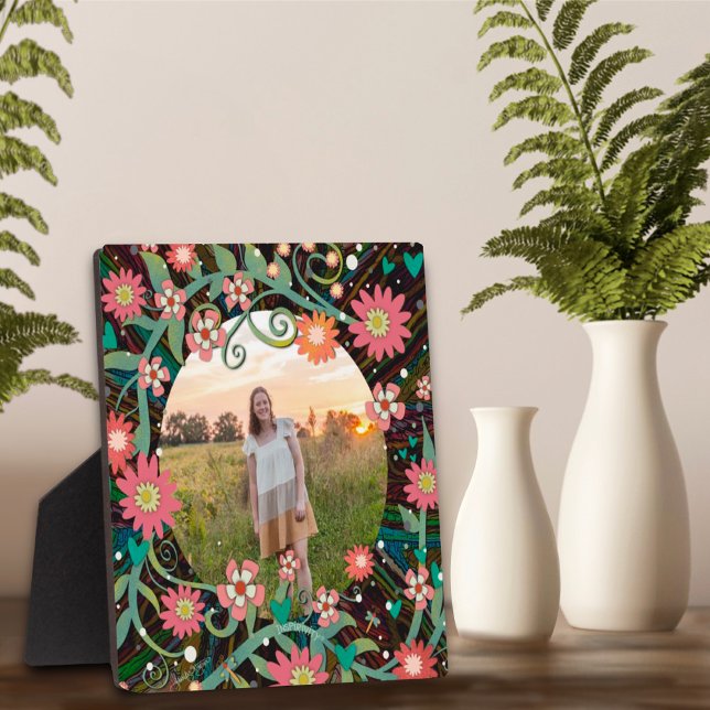  Whimsical Floral Cute Photo Customised Plaque (Creator Uploaded)