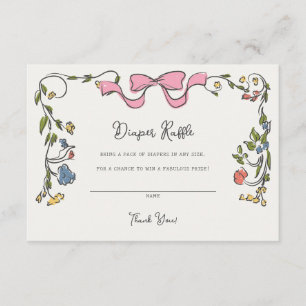 Whimsical Floral Diaper Raffle Invite Insert