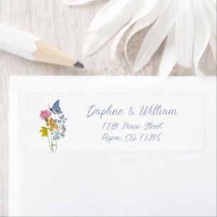Whimsical Floral Doodle Return Address Label