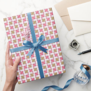 Whimsical Floral Dot Pattern Wrapping Paper