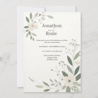 Whimsical Floral Elegance Wedding Invitation