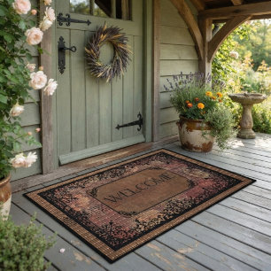 Whimsical Floral Fall Inspired  Doormat
